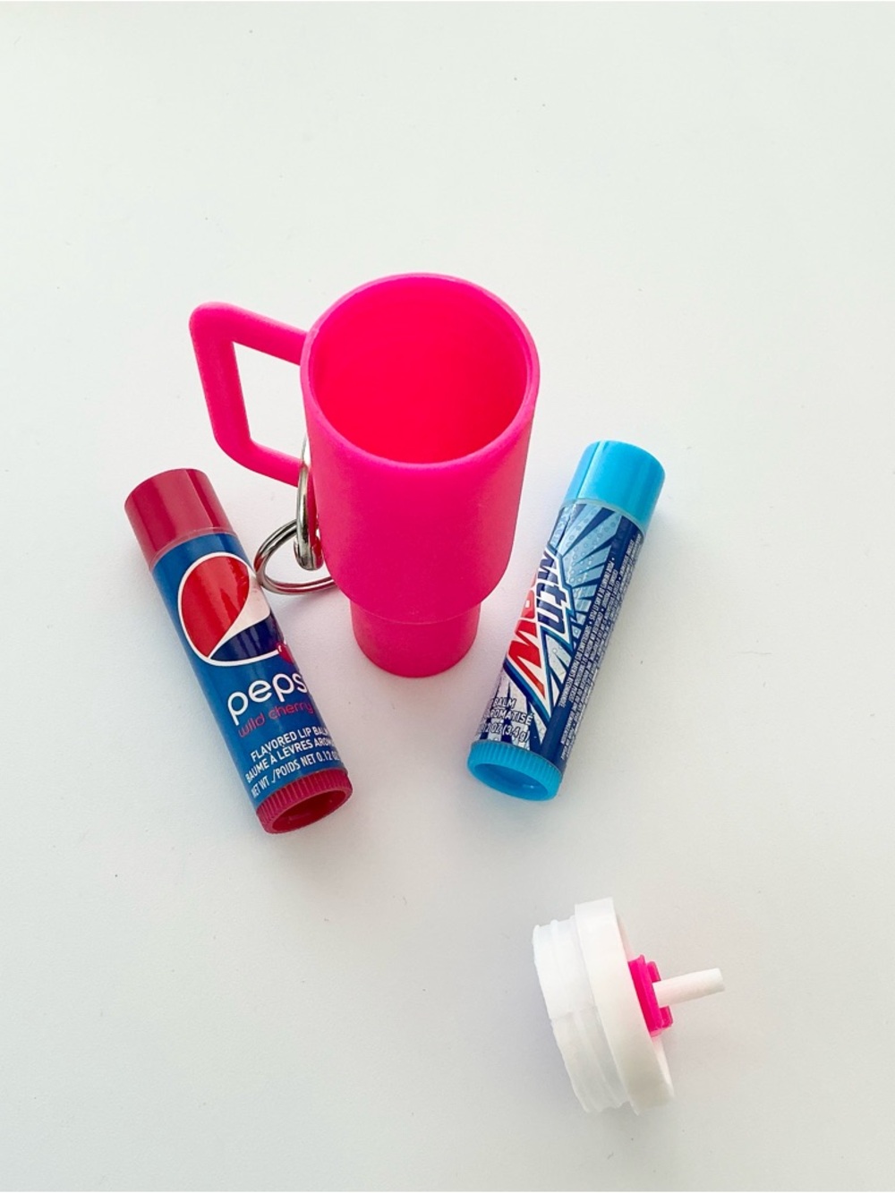 🆕 3D Tumbler Lip Balm Holder with Cherry Pepsi and White Out Mountain Dew Balms - Picture 5 of 7